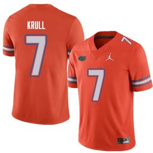 Men's Florida Gators #7 Lucas Krull NCAA Jordan Brand Orange Authentic Stitched College Football Jersey RQO7362LU